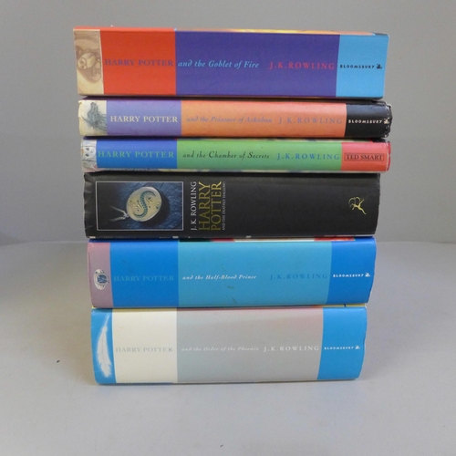 750 - Six Harry Potter books including three first editions