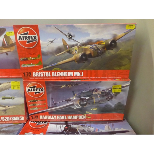 752 - Eight 1:72 scale Airfix kits of WWII and later aircraft, all unopened