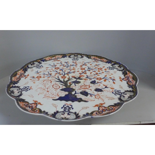 757 - A Crown Derby 383 Kings pattern lazy Susan/cake stand, 48cm diameter **PLEASE NOTE THIS LOT IS NOT E... 