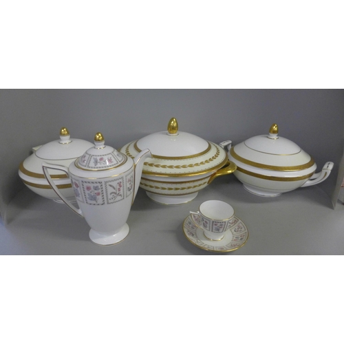 759 - Minton Tapestry pattern, five Espresso cups, six saucers, coffee pot and sugar bowl, two Westminster... 