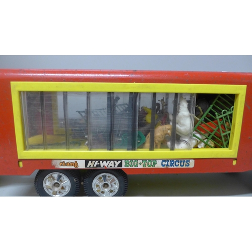 769 - A Tri-ang HiWay Big Top Circus Transporter with animals