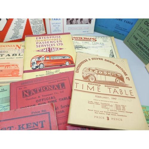 798 - Twenty-two bus and coach company timetables, 1929-50