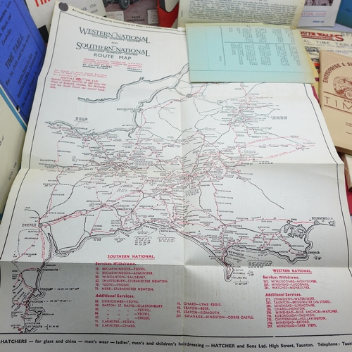 798 - Twenty-two bus and coach company timetables, 1929-50