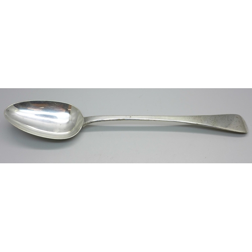 803 - A George IV large silver basting spoon, London 1828, 120g, 30cm