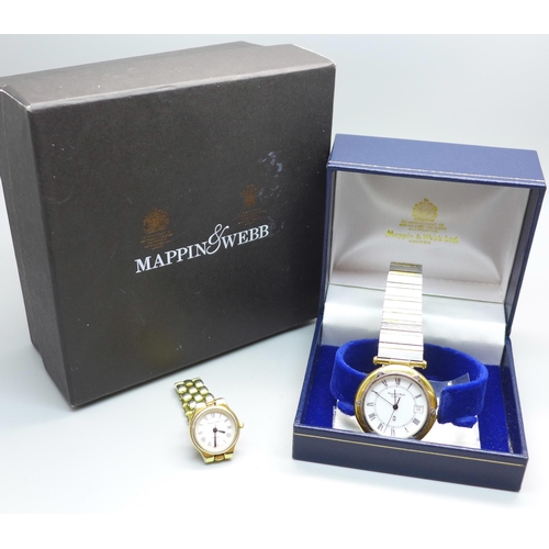 819 - A lady's and a gentleman's Mappin & Webb quartz wristwatch, boxed