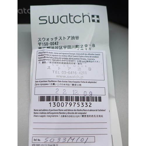 820 - A Swatch Omega Bioceramic MoonSwatch Collection wristwatch, Mission To Pluto, (as new, unused, with ... 