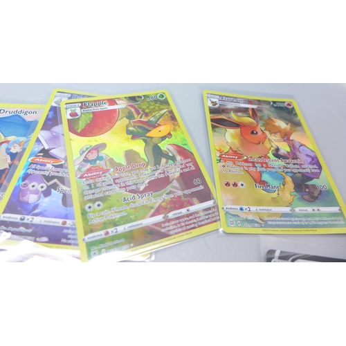 822 - Fifteen holographic Pokemon V cards and twelve full artwork holographic Pokemon cards