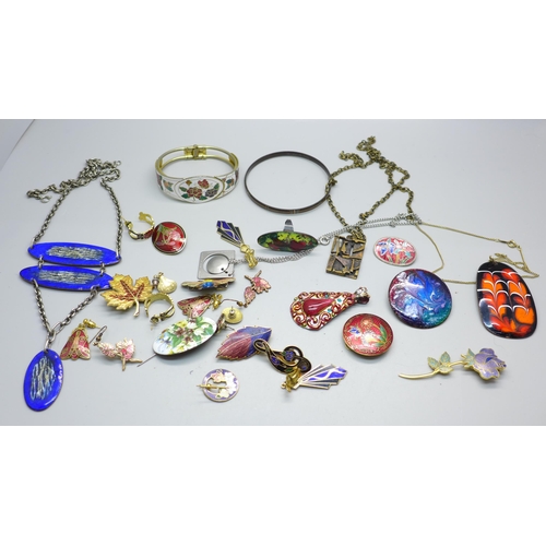 848 - 1970's jewellery, cloisonne, enamel, etc.