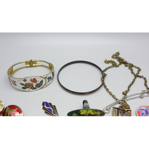 848 - 1970's jewellery, cloisonne, enamel, etc.