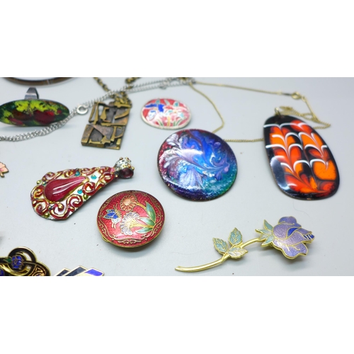 848 - 1970's jewellery, cloisonne, enamel, etc.