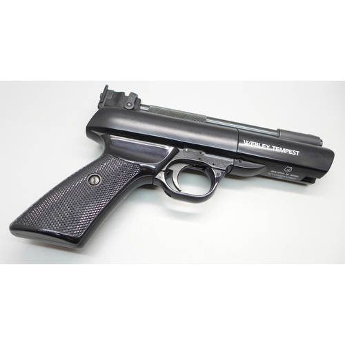 858 - A Webley Tempest 22-5.6 calibre target shooting  air pistol, boxed