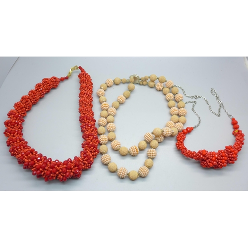 865 - Three bead necklets