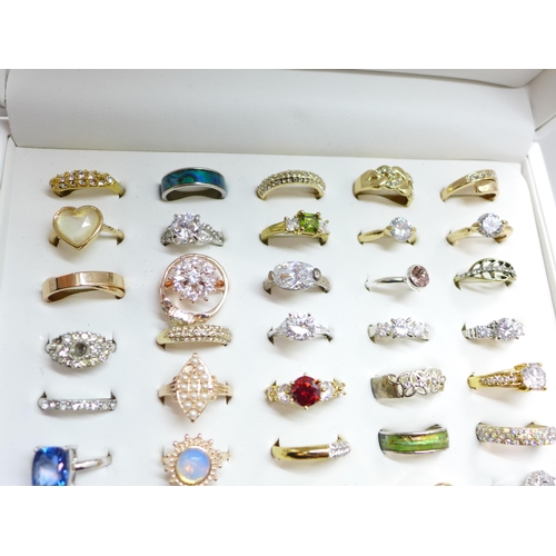 882 - Fifty costume rings