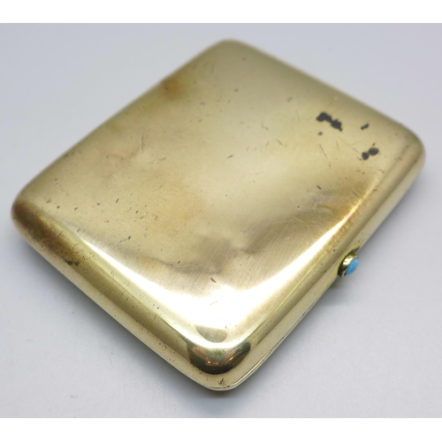 960 - A 9ct gold filled cigarette case, 70mm x 84mm