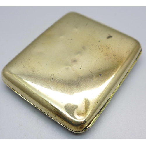 960 - A 9ct gold filled cigarette case, 70mm x 84mm