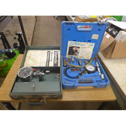 2013 - A Sykes-Pickavant diesel engine compression tester - no. 014300 and a Dunedin Dieseltune dies tester... 