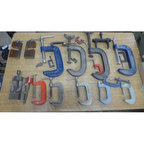 2015 - A box of assorted size clamps