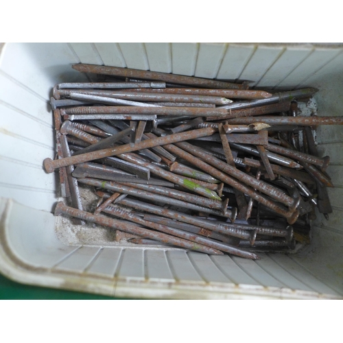 2052 - A large quantity of assorted nails in various sizes