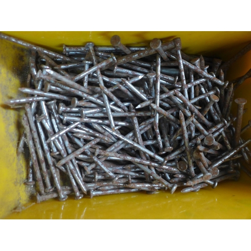 2052 - A large quantity of assorted nails in various sizes