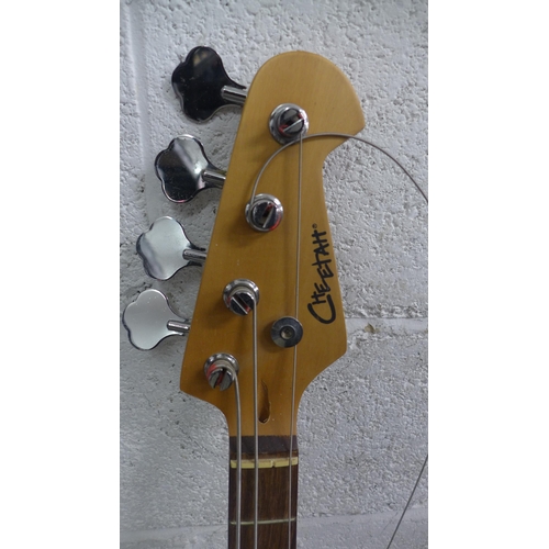 2092 - A Cheetah electric bass guitar (one string snapped)