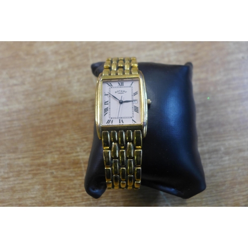 2100 - A men's rolled gold Rotary wristwatch