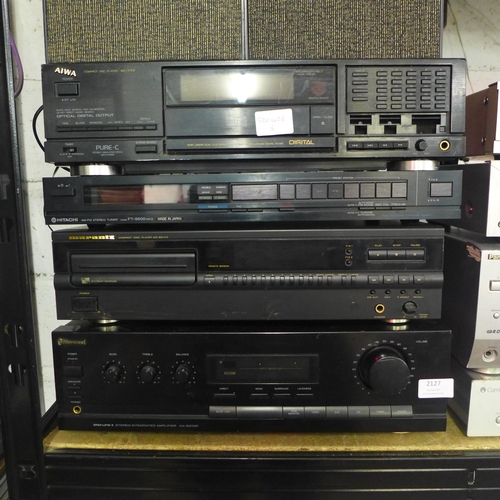 2127 - A quantity of stereo - Aiwa CS player XC-777, Hitachi stereo tuner FT-5500 MKII, marantz CD player  ... 