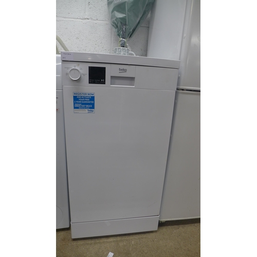 2154 - A Beko DVS04x20w slim-line dishwasher