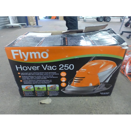 A Flymo Hover Vac 250 lightweight grass collecting electric hover