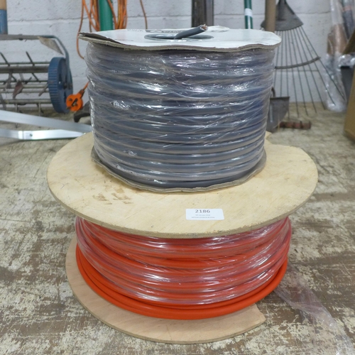 2186 - 2 Rolls of cable; 1 x twin and earth and one LPOB217