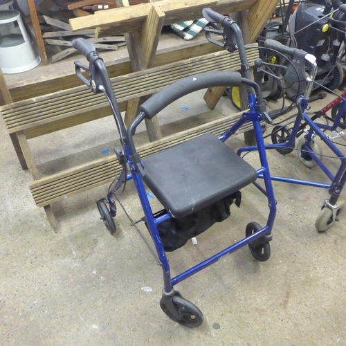 2206 - Four mobility rollator/walkers including Days and Drive