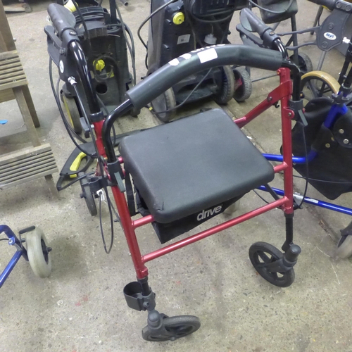 2206 - Four mobility rollator/walkers including Days and Drive