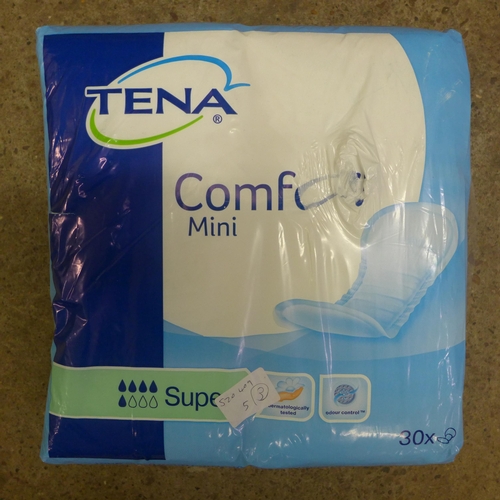 2219 - 9 packs of 30x Tena Comfort mini super absorbent incontinence pads