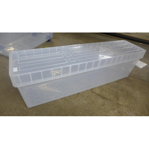 2237 - An 81L clear plastic Really Useful box with lid