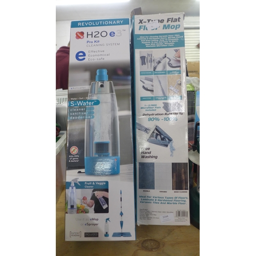 2244 - An x-type flat floor mop and a revolutionary H20 E3 Prokit cleaning system