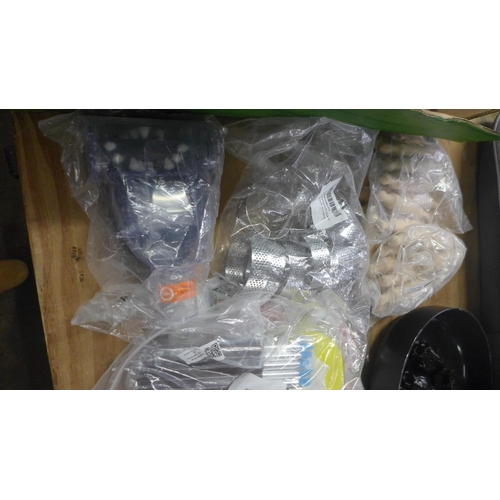 2270 - 3 Boxes of household items including black trousers, bubble solution, mouse pads, saucepan, laptop m... 