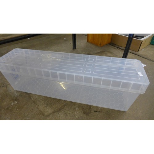 2239 - An 81L clear plastic Really Useful box with lid