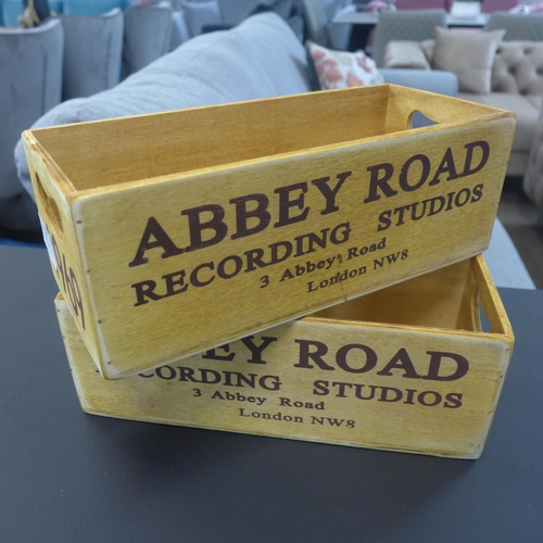 1309 - A pair of Abbey Road wooden storage boxes (FL2705)