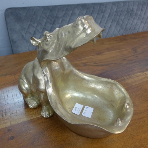 1328 - A gold hippopotamus bowl