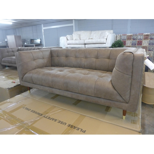 1448 - A Grace dragonstone leather three seater sofa * This lot is subject to VAT, RRP £2839