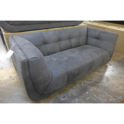 1452 - A Leo limestone leather two seater sofa * This lot is subject to VAT, RRP £2719