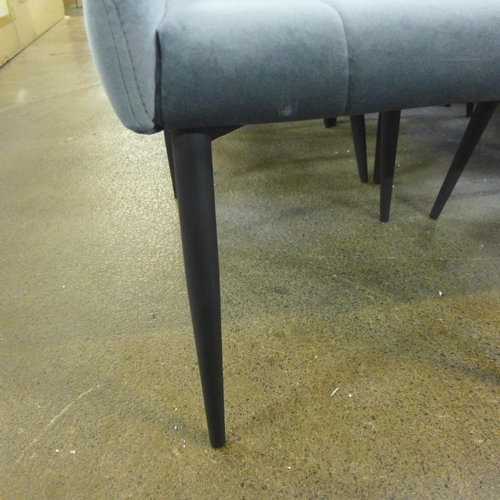 1510 - A pair of Kos grey velvet dining chairs * This lot is subject to VAT