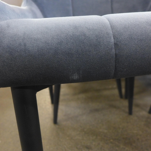 1510 - A pair of Kos grey velvet dining chairs * This lot is subject to VAT