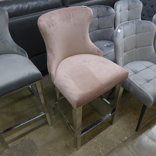 1535 - A pair of Luna bar stools (one pink, one grey) * This lot is subject to VAT