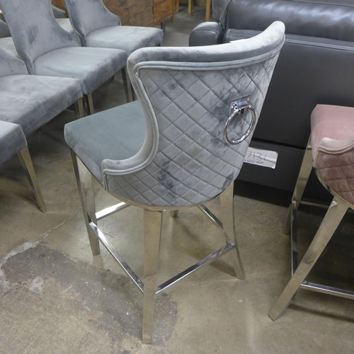 1535 - A pair of Luna bar stools (one pink, one grey) * This lot is subject to VAT