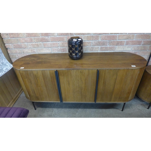 1541 - A Zen dark hardwood three door sideboard * This lot is subject to VAT