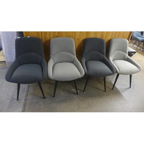 1548 - A set of four Teddy dining chairs in two shades of grey * This lot is subject to VAT