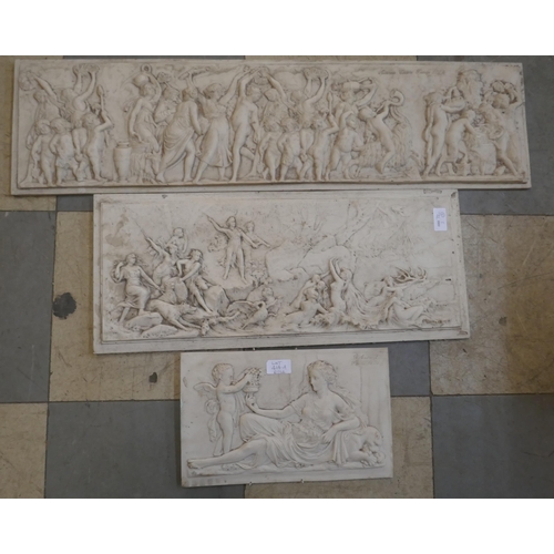 414A - Three Romanesque faux marble panels