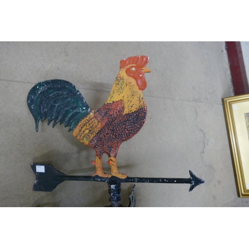 440 - A painted cockerel weather vane