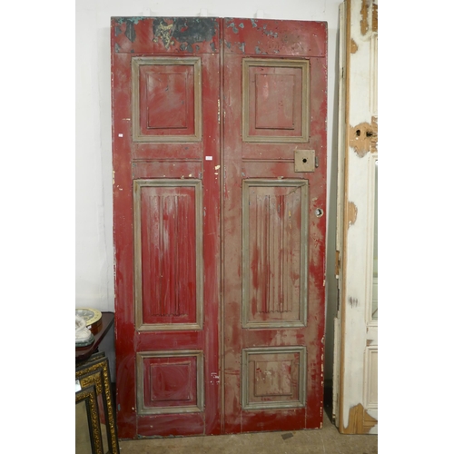 467 - A large painted pine door