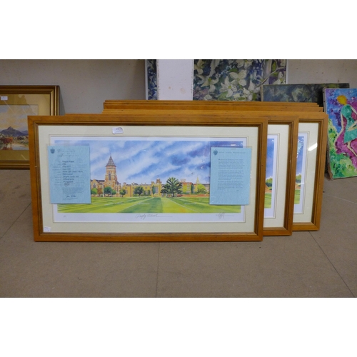 472 - A set of seven signed Keith Offa-Jones limited edition prints, framed